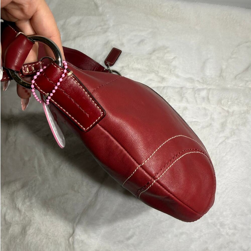Y2k COACH F10908 Red Solo Hobo Shoulder Bag - Picture 8 of 9
